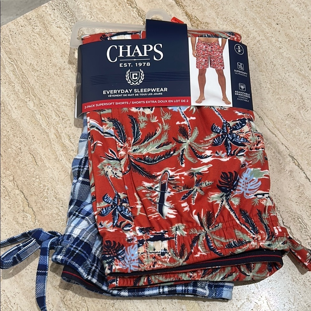 🆕 NWT pack of TWO Chaps Sleepwear Shorts super soft fleece